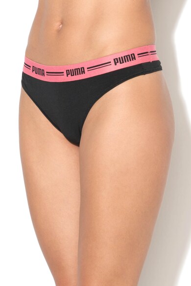 Puma Set de chiloti tanga cu banda cu logo in talie - 2 perechi Femei