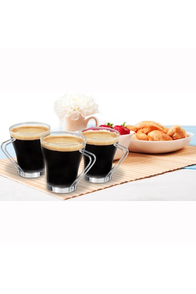 Art of dining by HEINNER Set 3 cesti Art of Dining Heinner, Sticla, Maner otel crom, 110ml Femei