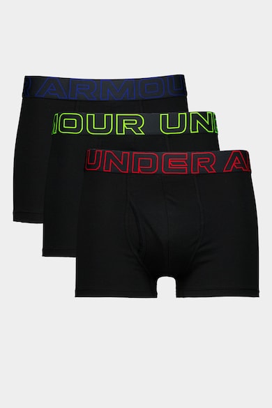 Set de boxeri cu banda logo in talie pentru fitness - 3 perechi - Negru