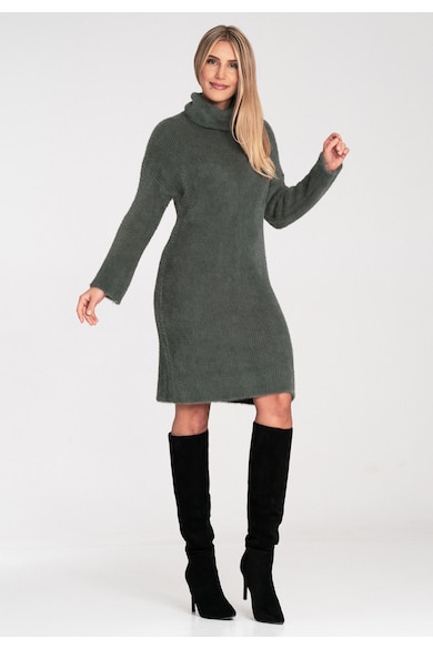 Rochie tricotata - nylon - verde -