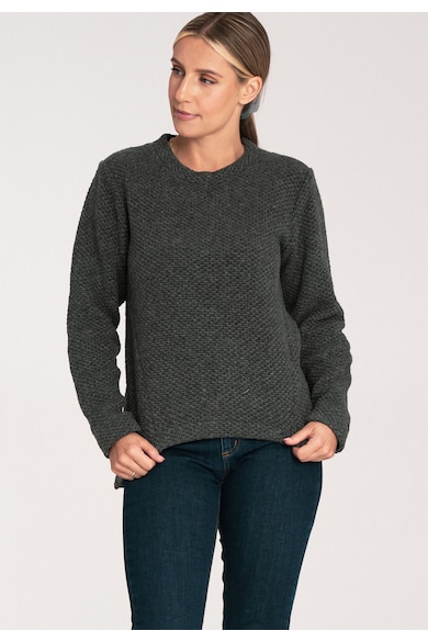 Pulover de lana pentru femei M1044 - asimetric - gri inchis - confortabil - minimalist