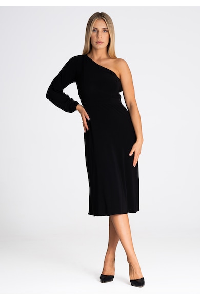Rochie maneca lunga - poliester - negru