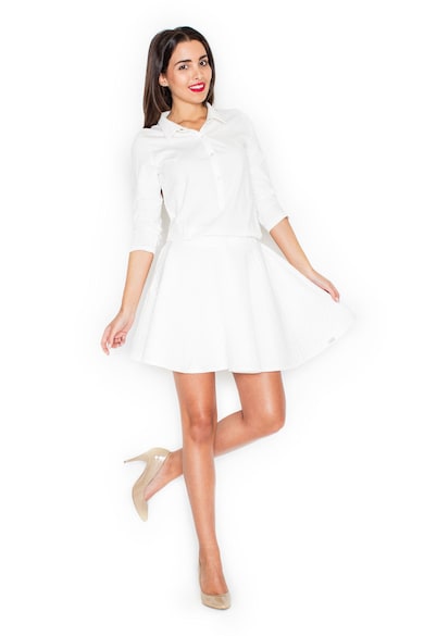 Rochie K258 - ecru - poliester -