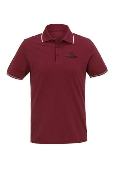 Tricou polo barbatesc Jean Louis Scherrer - bumbac - burgundia - broderie - fara model -