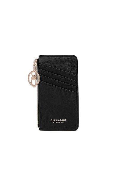 Portofel din piele ecologica cu fermoar - Negru