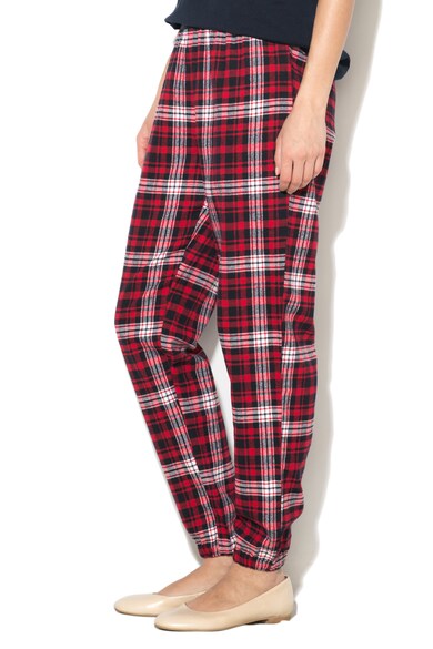 Emporio Armani Underwear Pantaloni de casa in carouri, cu banda cu logo, in talie Femei