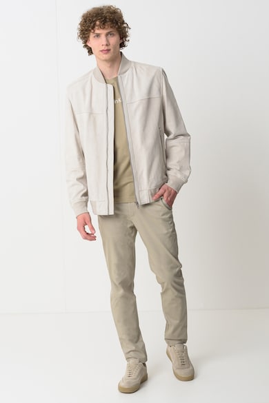 Jacheta de piele cu guler baseball Johice - Grej