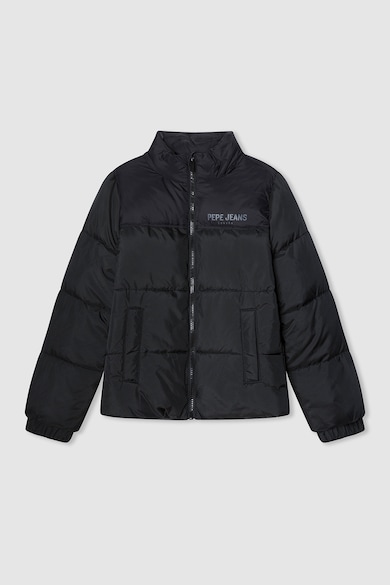 Jacheta cu logo si 2 buzunare laterale - Negru