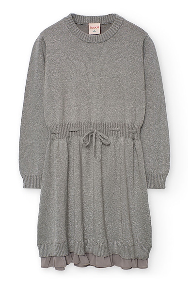 Rochie evazata cu decolteu rotund - Gri melange