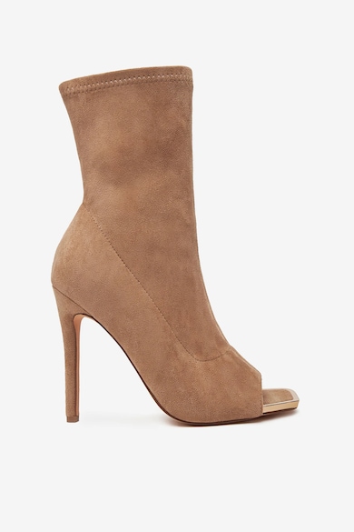 Cizme din material textil - Maro