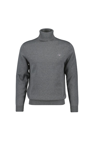 Pulover de bumbac cu guler inalt - Gri