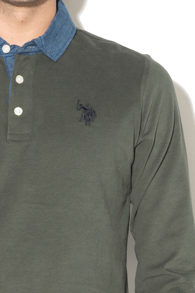 U.S. Polo Assn. Блуза с яка и контрастни детайли Мъже