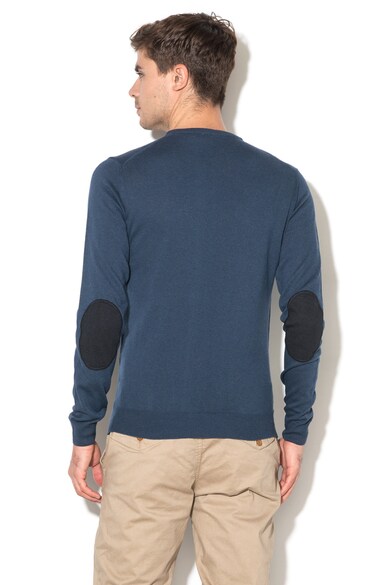 U.S. Polo Assn. Pulover din tricot fin cu aplicatii in zona coatelor si logo Barbati