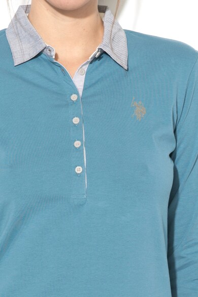 U.S. Polo Assn. Блуза с яка и апликирани лакти 43512-47627 Жени