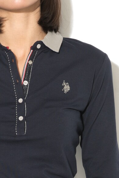 U.S. Polo Assn. Блуза с яка и бродирано лого Жени