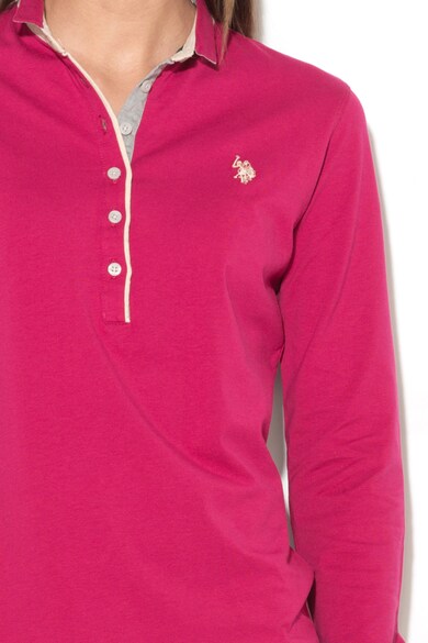 U.S. Polo Assn. Bluza polo cu fenta lunga cu nasturi Femei