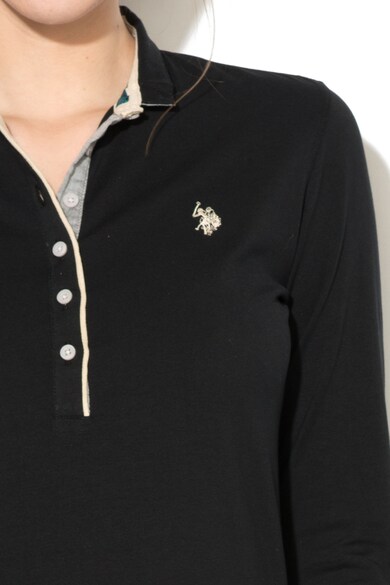 U.S. Polo Assn. Bluza polo cu fenta lunga cu nasturi Femei