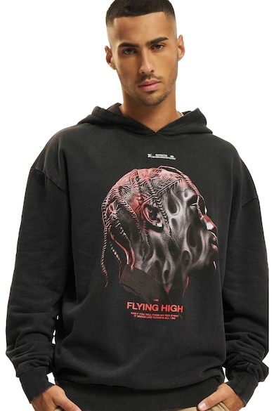 Hanorac unisex cu imprimeu grafic - Rosu/Negru stins