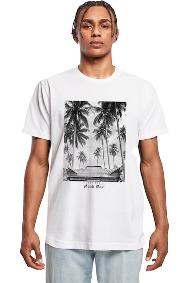 Tricou cu imprimeu grafic - Alb/Negru stins