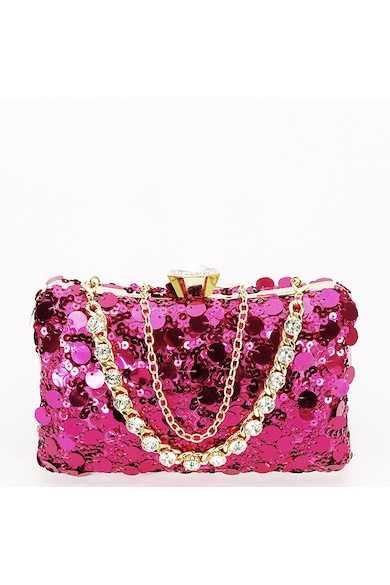 Geanta clutch fucsia cu paiete BYH-896 05 17327 - Fucsia