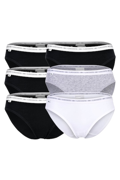 Set de chiloti uni - 6 perechi - Alb/Gri/Negru stins