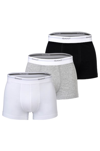 Set de boxeri din amestec de bumbac cu banda logo in talie - 3 perechi - Alb/Negru/Gri