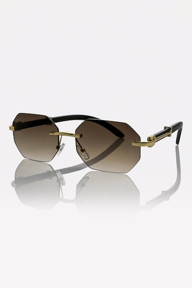 Ochelari de soare octagonali unisex - Auriu/Negru