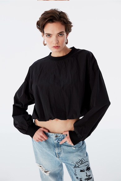 Bluza crop lejera - Negru