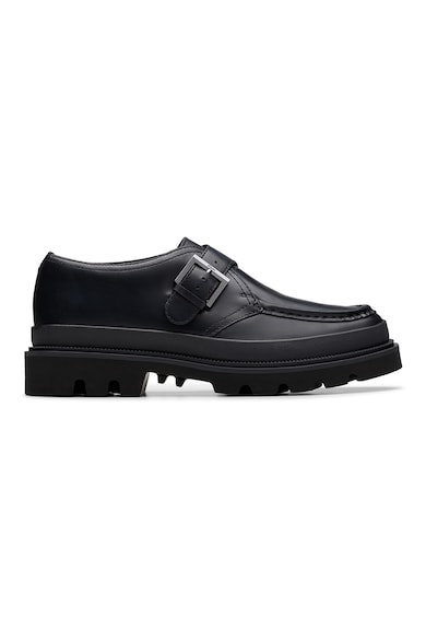 Pantofi loafer din piele cu curele - Negru