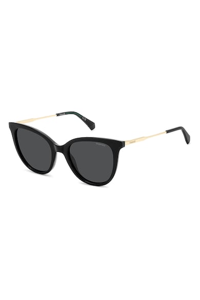Ochelari de soare cat-eye cu rama metalica - Auriu/Negru