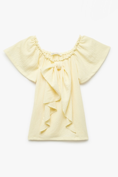 Bluza lejera cu model texturat - Galben pal