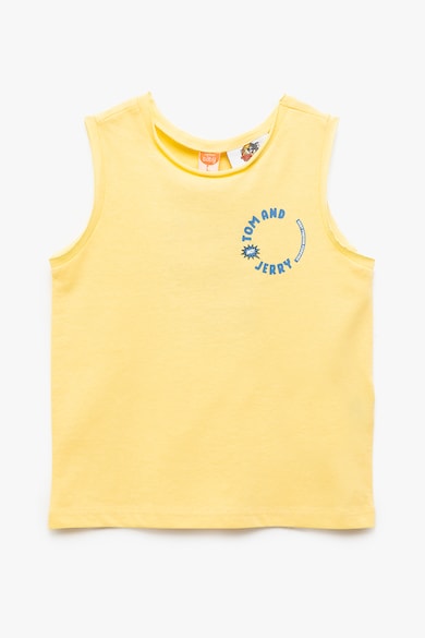 Top de bumbac cu imprimeu Tom&Jerry - Galben/Albastru royal