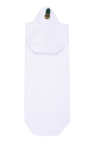 Sosete pana la glezna - cu model grafic - Alb optic