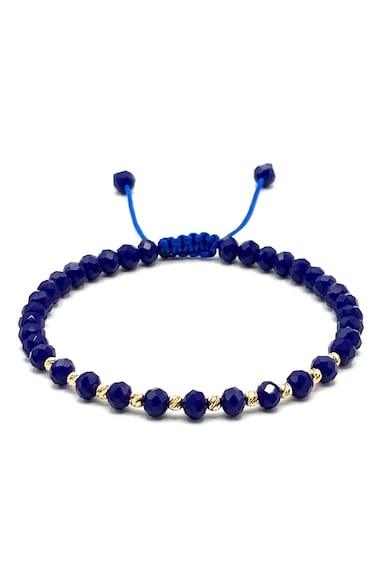 Bratara cu 10 bile din AUR 14K si cristale Albastre - barbat