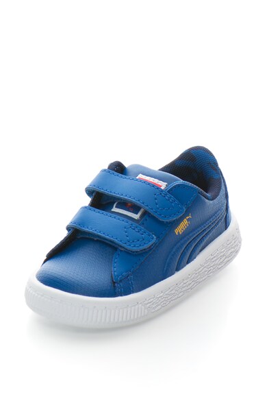 Puma Pantofi sport de piele cu logo Superman Basket Baieti