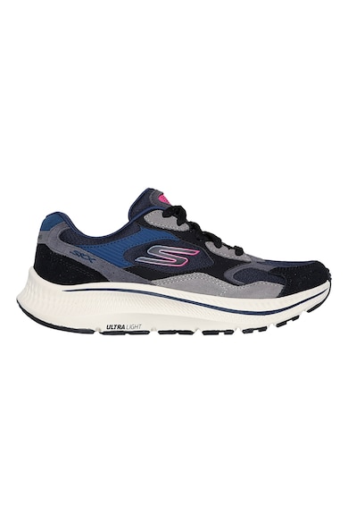 Pantofi sport Go Run Consistent 2.0- Retro cu insertii de piele intoarsa - Negru/Roz pastel/Albastru royal