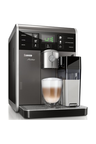 Saeco Espressor super-automat  Moltio HD8777/11, 1850W, Carafa integrata, Rasnita ceramica, 15 bar, Argintiu Femei