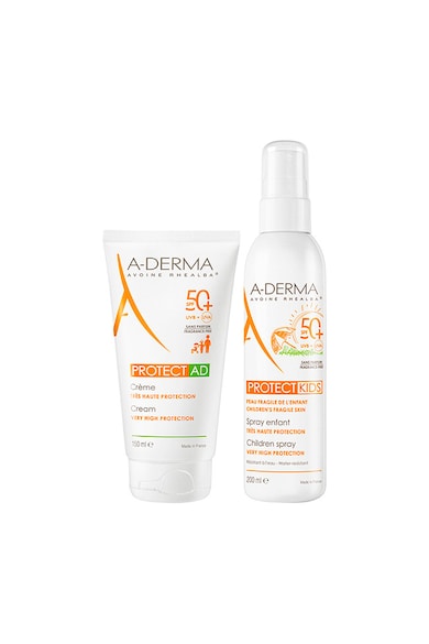 Pachet Protect – Crema protectie solara Protect AD SPF 50+ - 150 ml + Spray protectie solara copii Protect Kids SPF 50+ - 200 ml