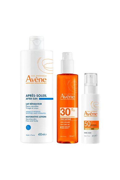 Pachet – Ulei protectie solara satinat SPF 30 200 ml + Fluid anti-imbatranire SPF 50+ - 40 ml + Lotiune dupa plaja - 400 ml