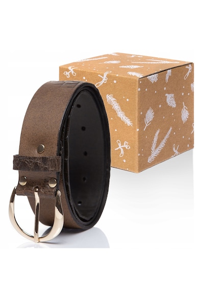 Curea Din Piele - Sopo-Mus121 - 100% Piele Naturala - Culoare: Maro - Latime: 4 Cm - Lungime: 95 Cm - Maro