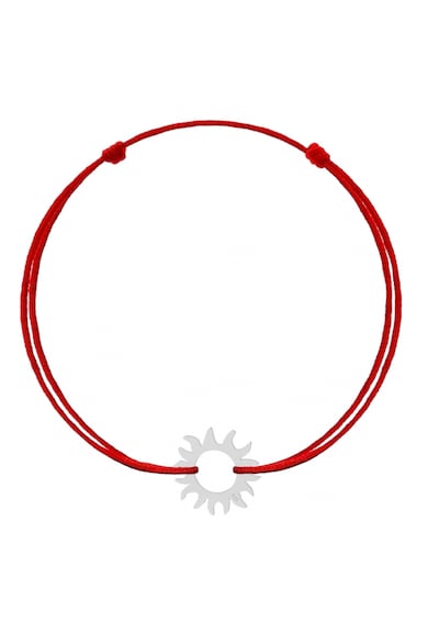 Bratara cu pandantiv Soare din Argint 925 - snur rosu reglabil