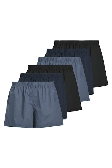 Set de boxeri de bumbac cu talie elastica - 6 perechi - Albastru inchis