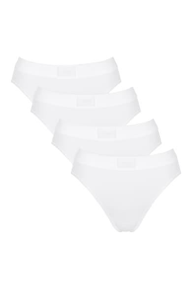 Set de chiloti cu banda elastica in talie - 4 piese - Alb