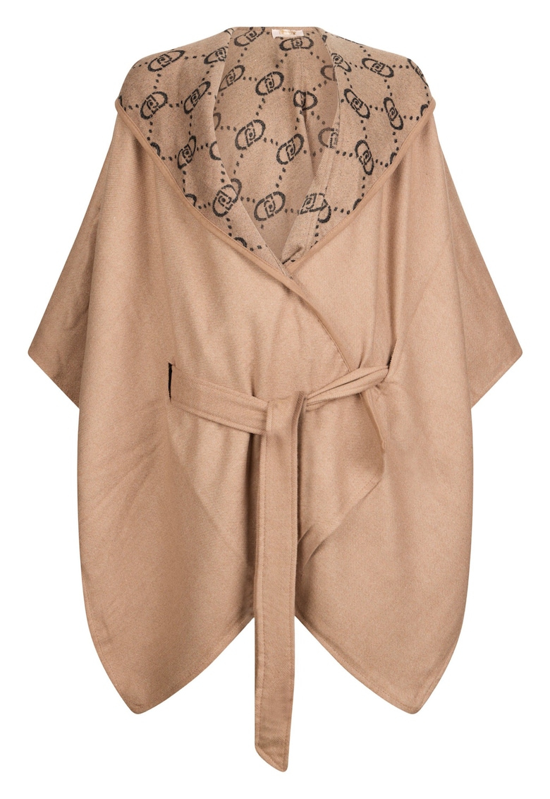 Poncho asimetric cu gluga