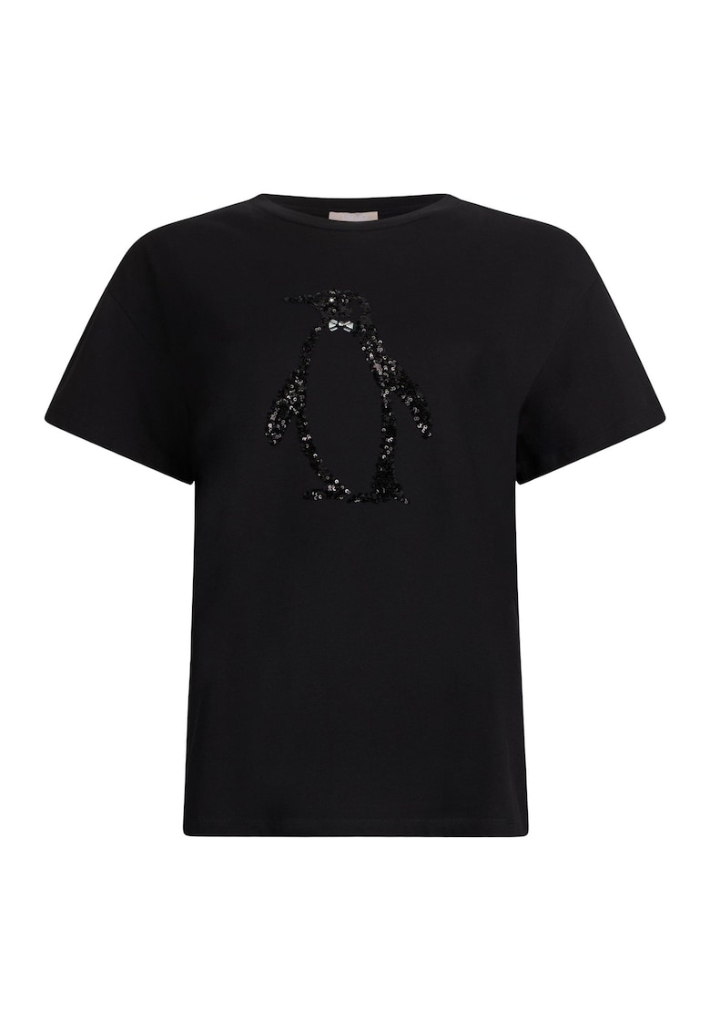 Liu Jo Tricou din bumbac cu aplicatie cu paiete - Negru