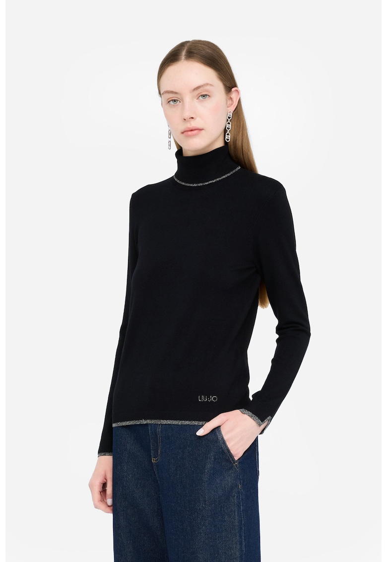 Pulover cu guler inalt - Negru