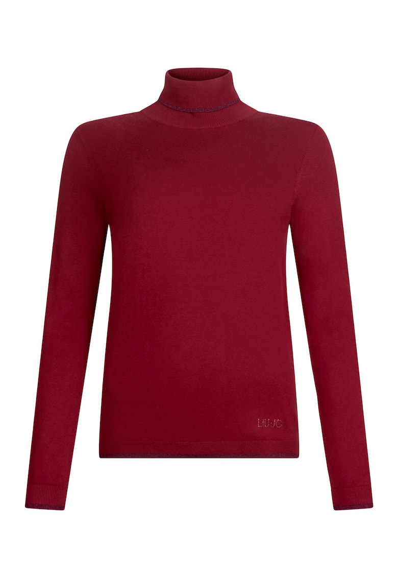 Pulover cu guler inalt - Visiniu