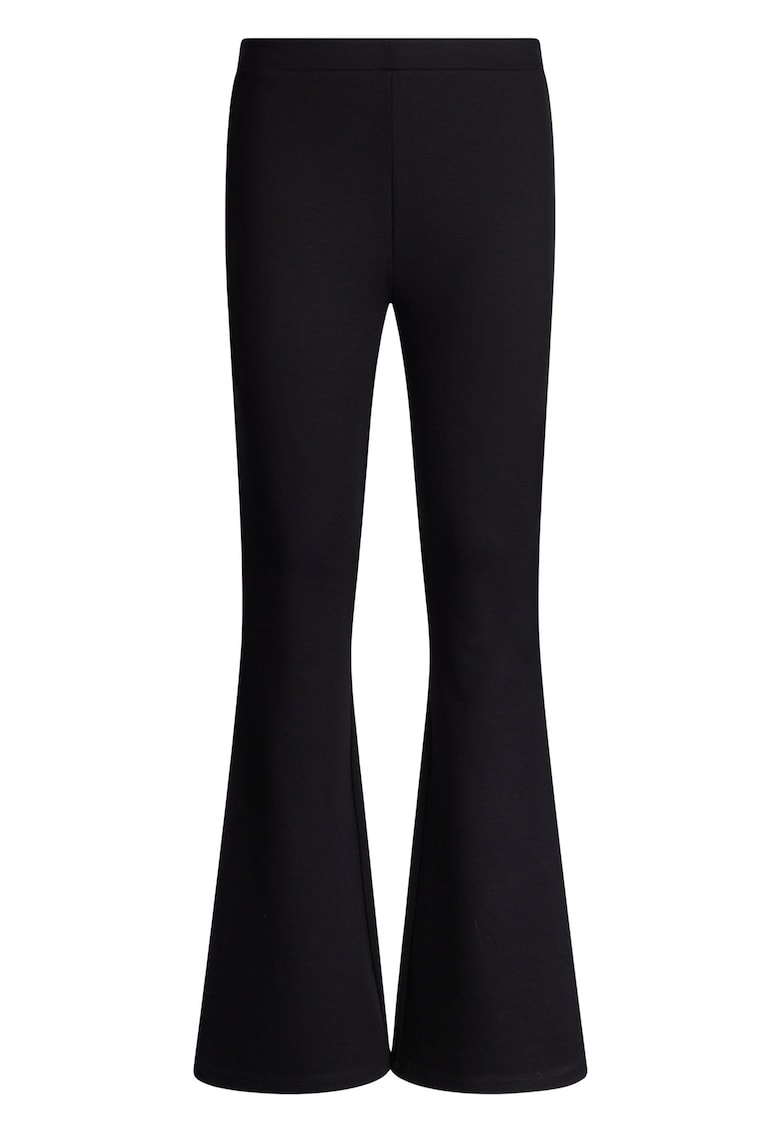 Pantaloni evazati cu detaliu cu logo metalic pe partea din spate