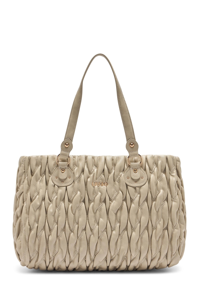 Geanta shopper de piele ecologica cu aspect impletit