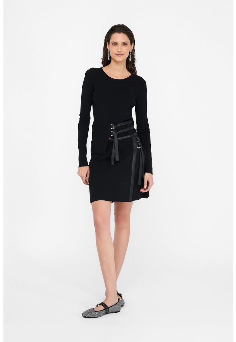Fusta cu catarame decorative - Negru